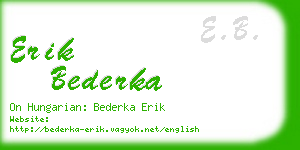 erik bederka business card